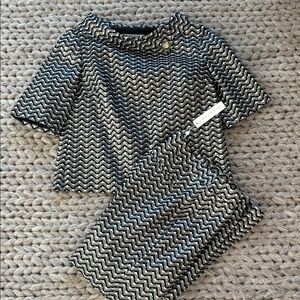 Trina Turk Black and Gold Zigzag Top and matching pants